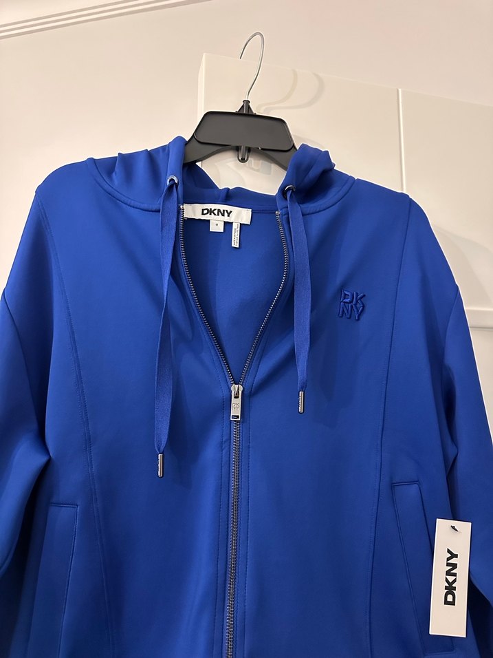 DKNY saks Mavi Fermuarlı Kadın Hırka - Görsel 2