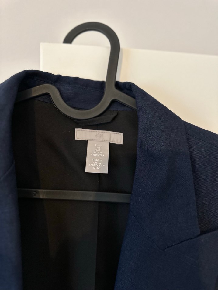 Lacivert H&M Kadın Keten Blazer Ceket - Görsel 2