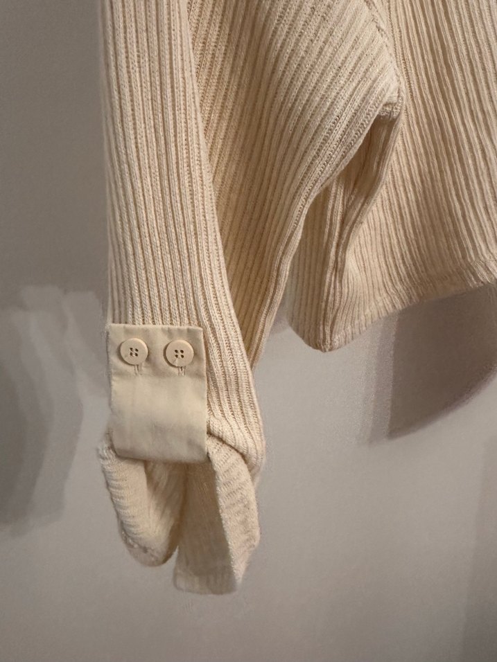 Kadın Beyaz Örgü Triko Uzun Kollu Kazak Zara - Görsel 3