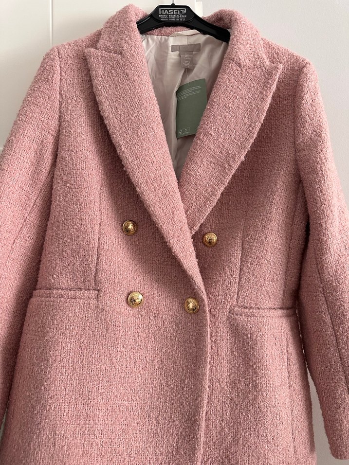 Pembe Düğmeli Kadın Klasik Kruvaze Ceket H&M - Görsel 2