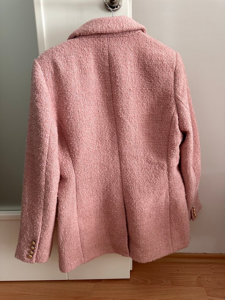 Pembe Düğmeli Kadın Klasik Kruvaze Ceket H&M - Görsel 5