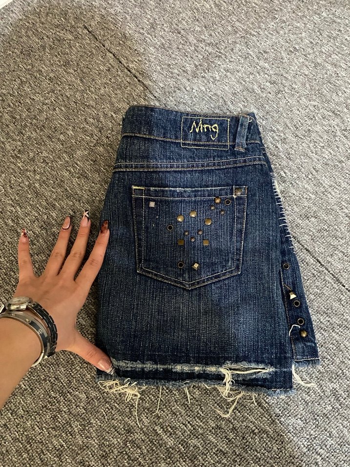 vintage işlemeli mini etek - Görsel 3