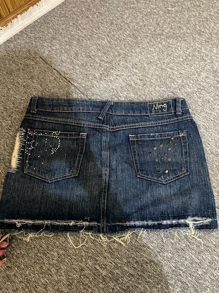 vintage işlemeli mini etek - Görsel 2