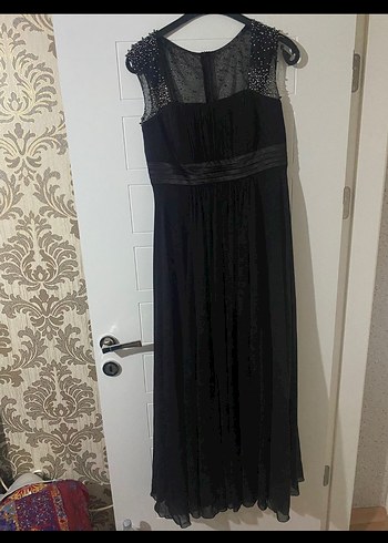 Siyah Drapeli Uzun Abiye Elbise - Görsel 2