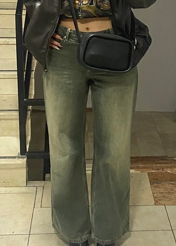 Bershka Yuksek Bel Yikamali Baggy Jean