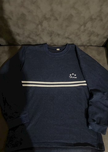 Diğer Vintage Lacivert Cizgili Sweatshirt