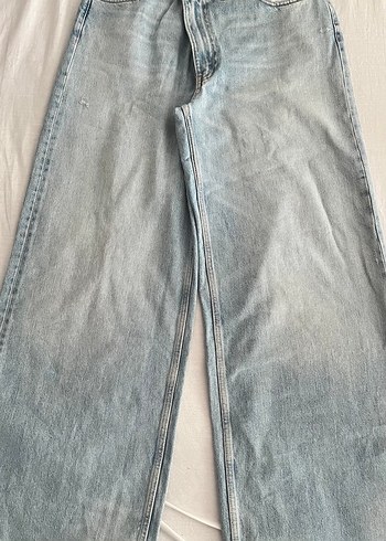 Zara Kadın acim mavi Denim Bol Kesim Jean