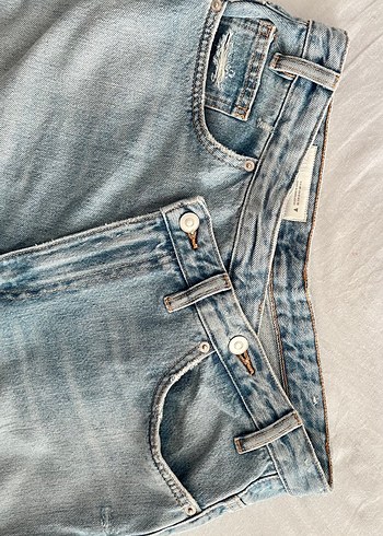 Kadın acim mavi Denim Bol Kesim Jean