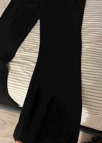 Bershka Siyah ipli ispanyol paca pantalon