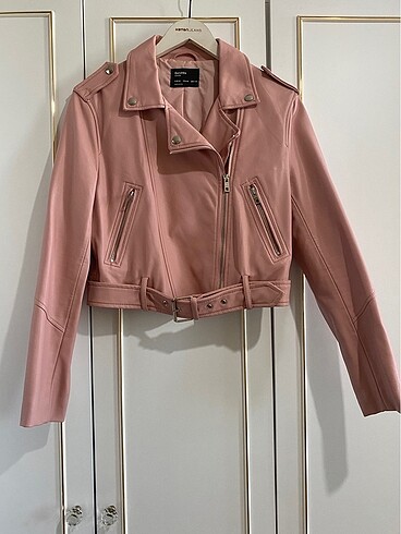 Bershka Berska pembe deri ceket