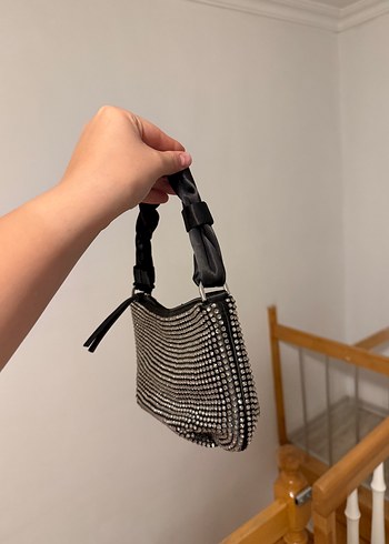 Siyah Parlak Payetli Kadın El Çantası - Görsel 2