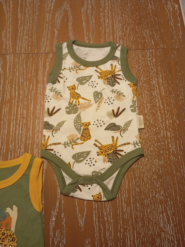 Sarı Leopar Desenli Bebek Body 3'lü Set - Görsel 3