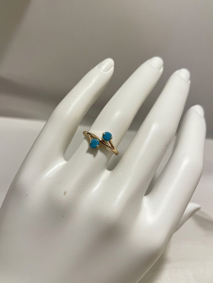 Turkuaz Taşlı 18 numara Kadın Yüzük - Görsel 2