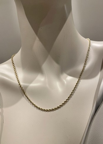 Zincir Detaylı Altın Rengi Kadın Kolye - Görsel 2