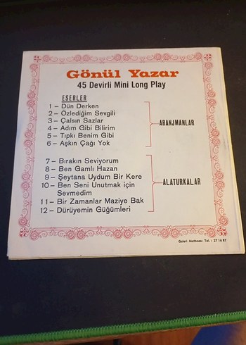 Gönül Yazar 45 lik Mini LP 2 Plak - Görsel 6