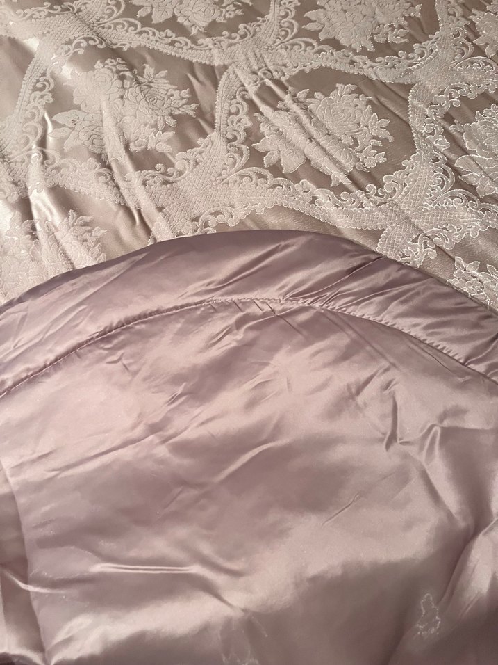 Nakışlı Pudra Pembe Yatak Örtüsü - Görsel 5