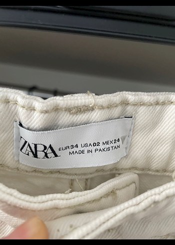 Beyaz Midi Boy Rahat Kesim Kadın Kot Pantolon - Görsel 4