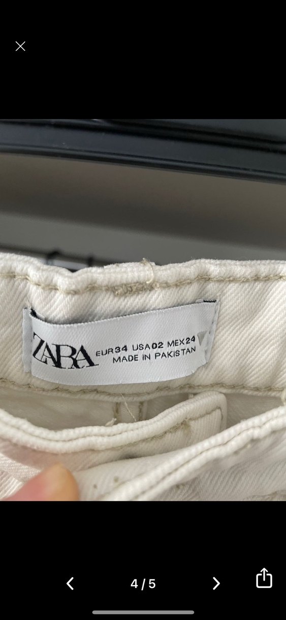 Beyaz Midi Boy Rahat Kesim Kadın Kot Pantolon - Görsel 4