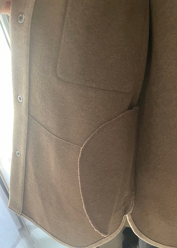 Bej Kadın Midi Boy Düğmeli Yün Kaban - Görsel 4