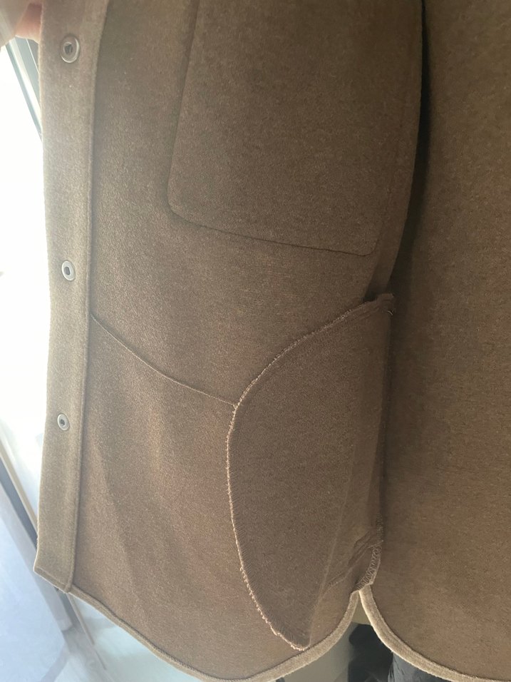 Bej Kadın Midi Boy Düğmeli Yün Kaban - Görsel 4