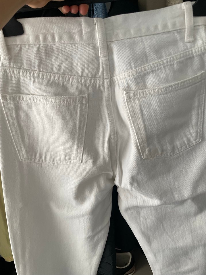 Beyaz Regular Fit Midi Kadın Kot Pantolon - Görsel 5