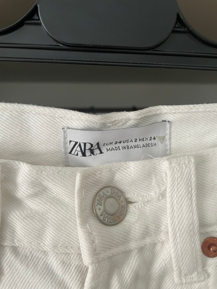 Beyaz Regular Fit Midi Kadın Kot Pantolon - Görsel 4