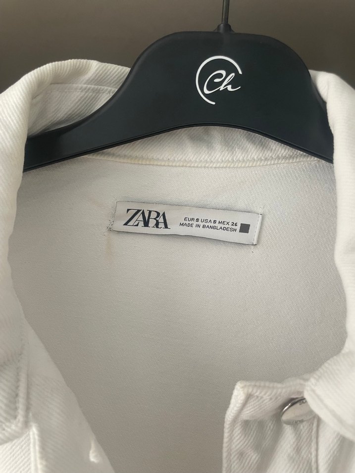 Beyaz Düğmeli Kadın Denim Ceket - Görsel 3