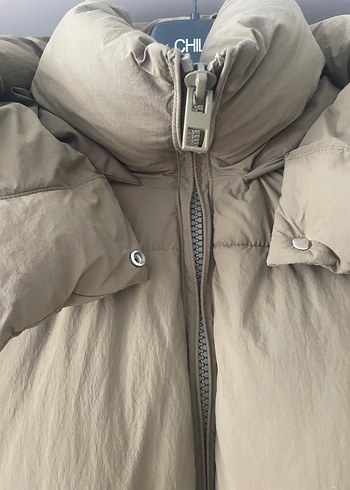 Bej Oversize Şişme Kışlık Kadın Mont - Görsel 3