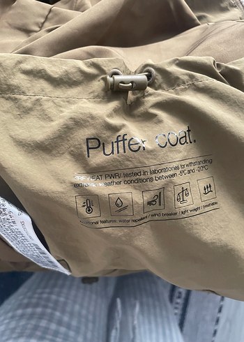 Bej Oversize Şişme Kışlık Kadın Mont - Görsel 5