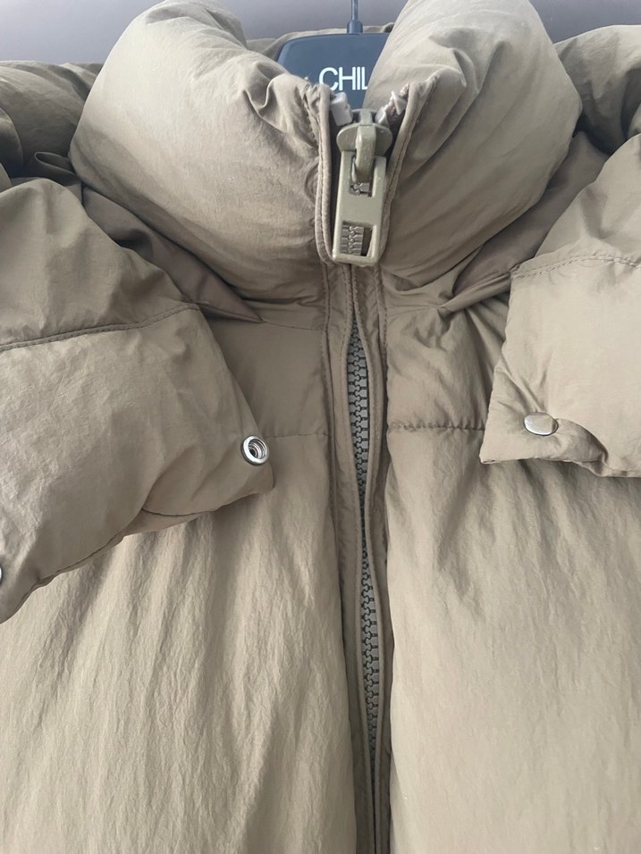 Bej Oversize Şişme Kışlık Kadın Mont - Görsel 3