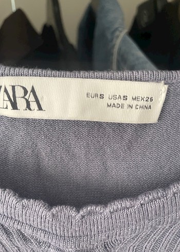 Gri V Yaka Triko Uzun Kollu Bluz - Görsel 4