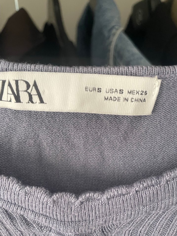 Gri V Yaka Triko Uzun Kollu Bluz - Görsel 4