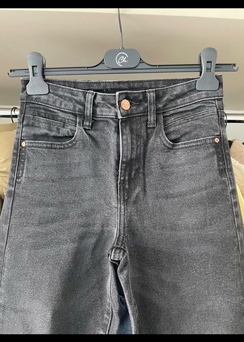 Gri Normal Boy Geniş Kesim Kadın Kot Pantolon - Görsel 4