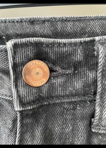 Gri Normal Boy Geniş Kesim Kadın Kot Pantolon - Görsel 3