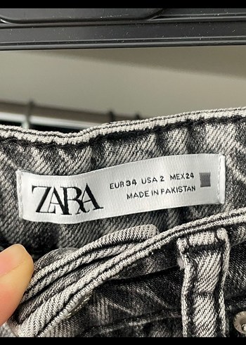 Gri Midi Boy Bol Kesim Kot Pantolon - Görsel 2