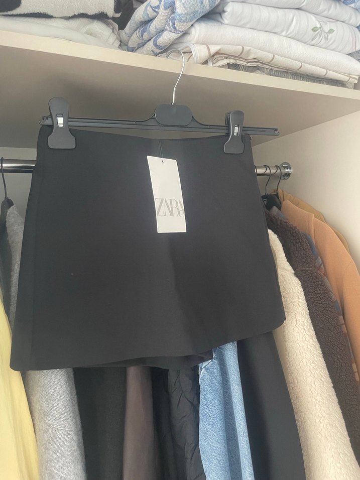 Siyah Mini Etek Fermuarlı Street Wear - Görsel 2