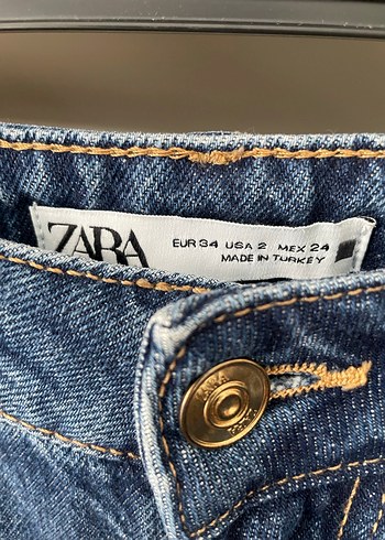 Kadın Mavi Bol Kesim Midi Denim Pantolon - Görsel 4