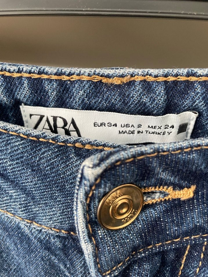 Kadın Mavi Bol Kesim Midi Denim Pantolon - Görsel 4