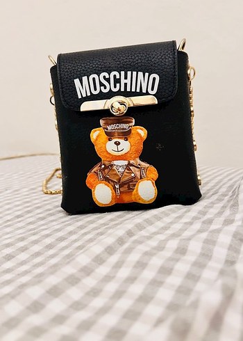 MOSCHINO Ayıcık Baskılı Deri Kadın Çanta