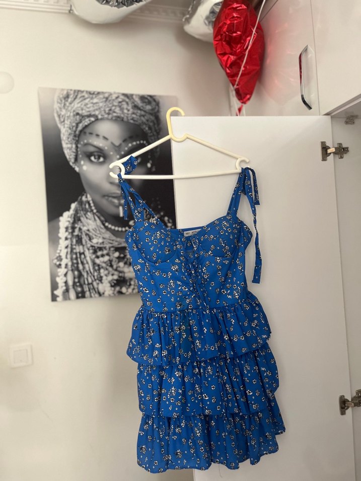 Fırfırlı mini elbise - Görsel 2