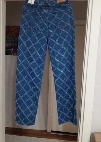 2K Kadın Mavi Batik Desenli Kot Pantolon