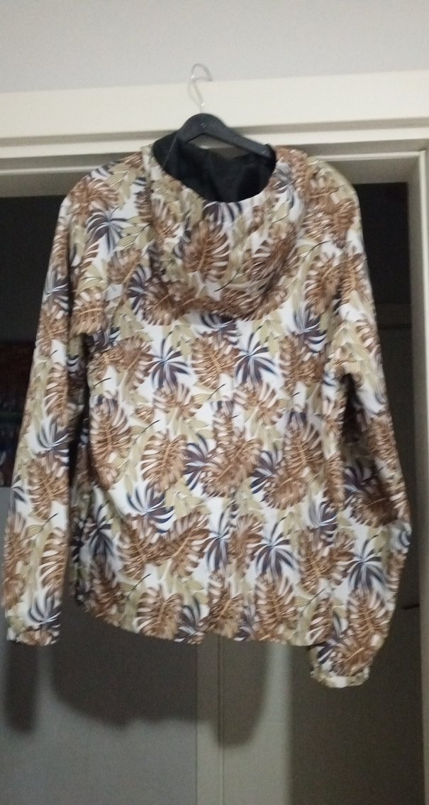 Kapüşonlu, Fermuarlı Desenli Kadın yağmur luk Ceket - Görsel 4