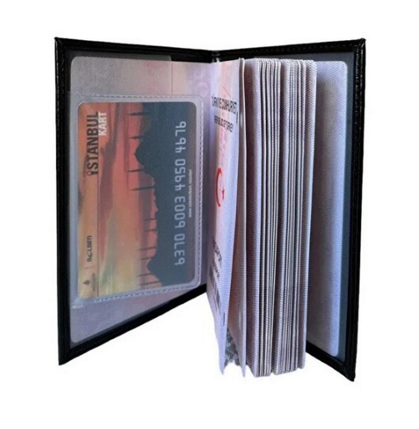 Siyah Yılan Desenli Pasaport Kılıfı - Görsel 3