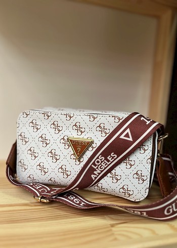 Baskılı Kahverengi Deri Kadın Çapraz Çanta - Görsel 2