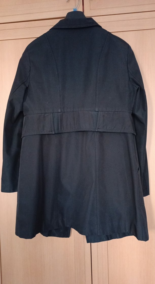 Siyah Midi Trençkot Fermuarlı - Görsel 5