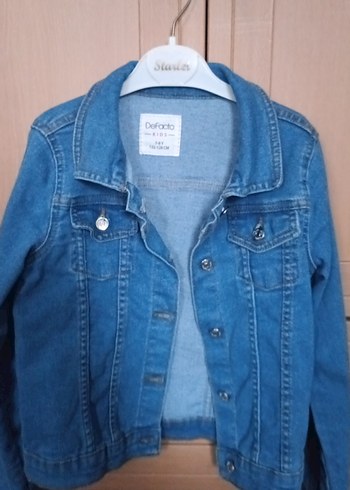 Kız Çocuk Parlak Mavi Kot Ceket - Görsel 6