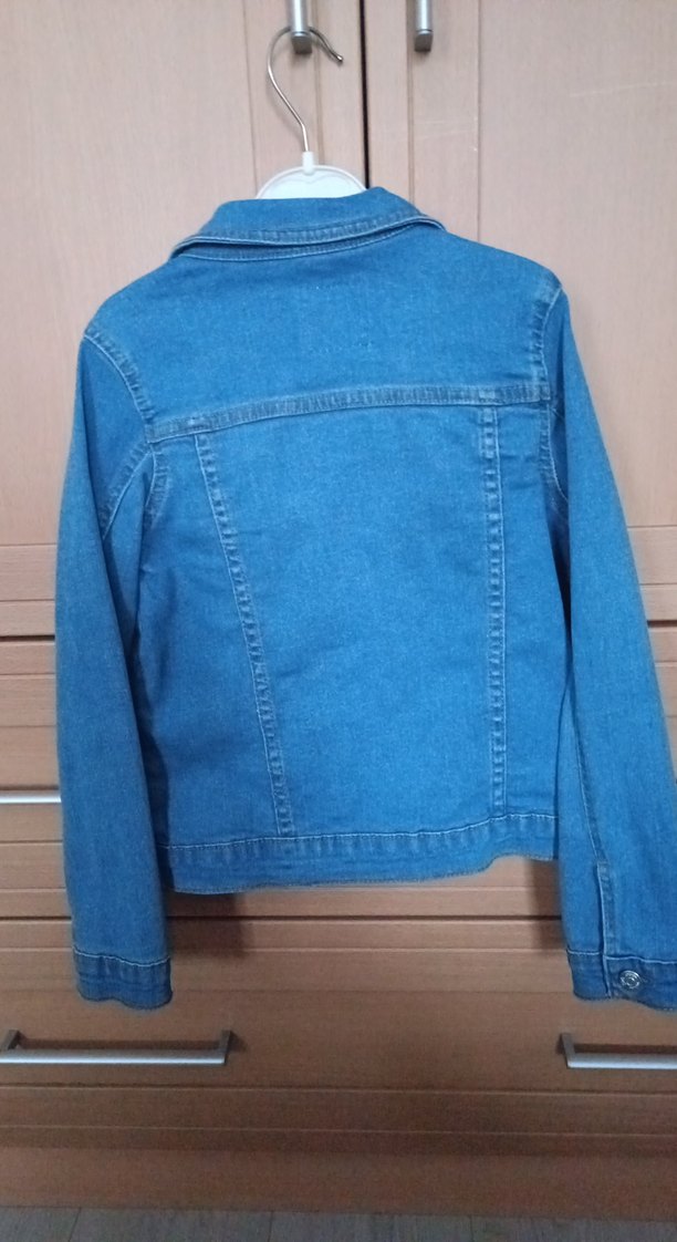 Kız Çocuk Parlak Mavi Kot Ceket - Görsel 4