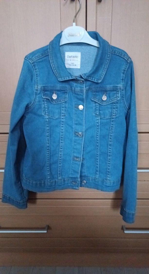 Kız Çocuk Parlak Mavi Kot Ceket - Görsel 2