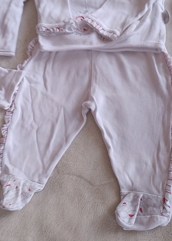 Beyaz Nakışlı Bebek Kız Kıyafet Seti - Görsel 6