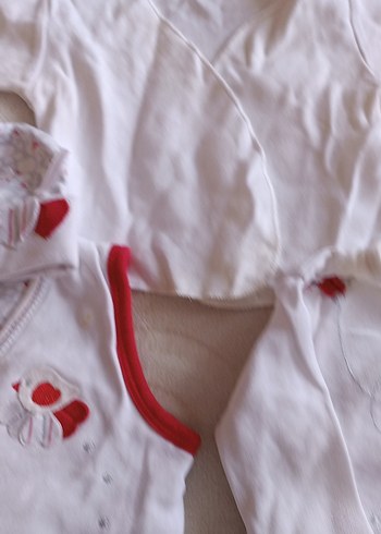 Beyaz Nakışlı Bebek Kız Kıyafet Seti - Görsel 4